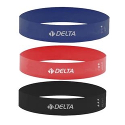 Delta 3'lü Aerobik Bandı Latex Bant Set Pilates Yoga Lastiği Seti