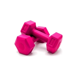 Delta 1 Kg x 2 Adet Köşeli Fuşya Plastik Dambıl Ağırlık Seti