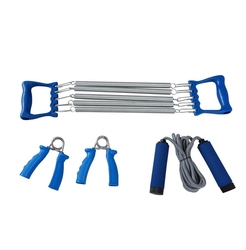 [KNDSYN-ST-DS968] Delta Çelik Göğüs Yayı Atlama İpi İki Adet El Yayı Egzersiz Seti